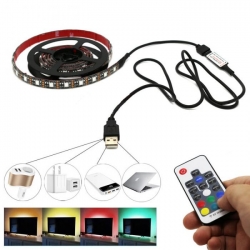 Taśma LED RGB - USB 5V, pilot radiowy, 2m Ambilight