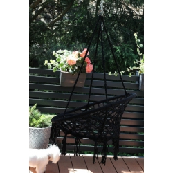 Huśtawka ogrodowa - krzesło BOCIANIE GNIAZDO-  CZARNA